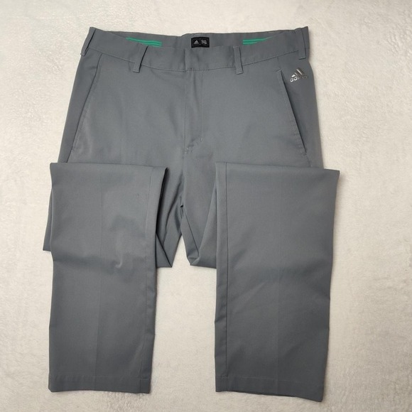 Adidas Pants Mens 32x32 Gray Golf Chino Slim Microfiber Polyester Pockets Flat - Picture 3 of 12
